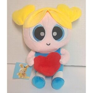 Powerpuff Girls Bubbles Plush 9" Sitting Holding Heart Claw Machine Embroidered